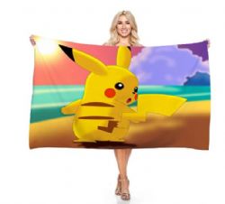 SERVIETTE - POKEMON PIKACHU SUR LA PLAGE